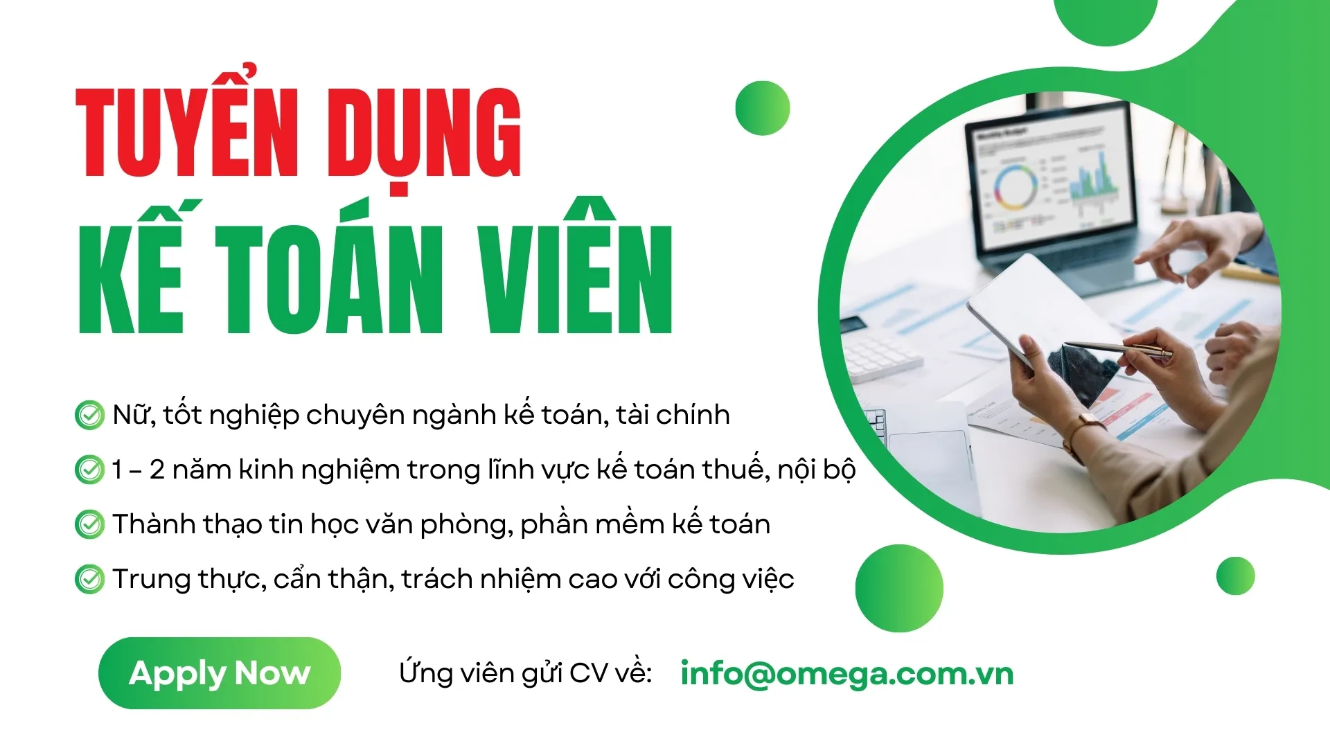 Omega tuyển dụng Kế toán (02) – Cơ hội phát triển nghề nghiệp