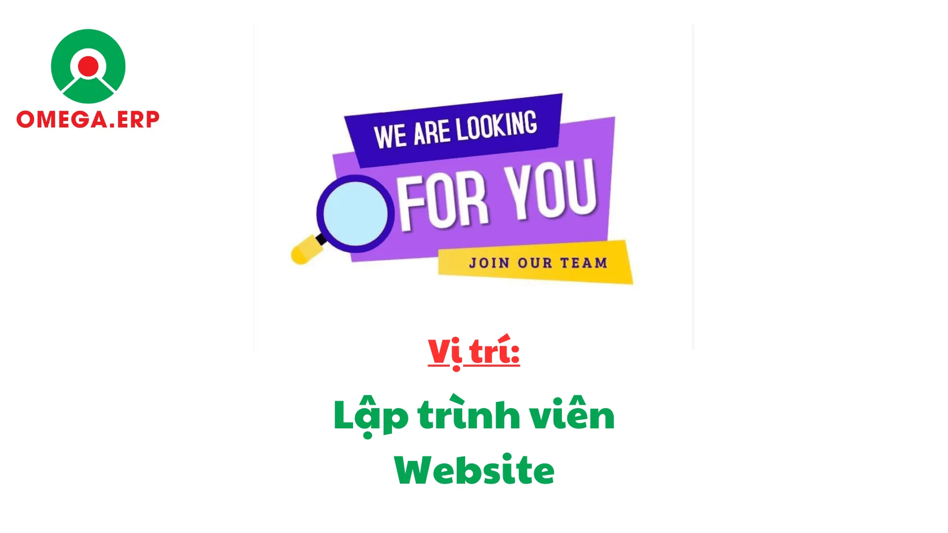 [Tuyển dụng] Lập trình viên Web/ Web Developer