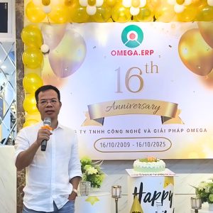 OMEGA THÔNG BÁO LỊCH NGHỈ LỄ 30/04 - 01/05 25 Anh Nhân - GĐ Công ty Omega phát biểu tại tiệc sinh nhật