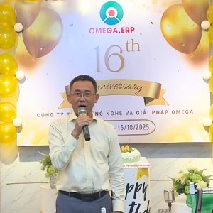 OMEGA THÔNG BÁO LỊCH NGHỈ LỄ 30/04 - 01/05 26 Anh Huy - PGĐ Công ty Omega phát biểu tại tiệc sinh nhật